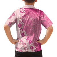 Heiva i Tahiti Kid Hawaiian Shirt Tahitian Tiare Maori Cowrie Lei Pink LT14 - Polynesian Pride