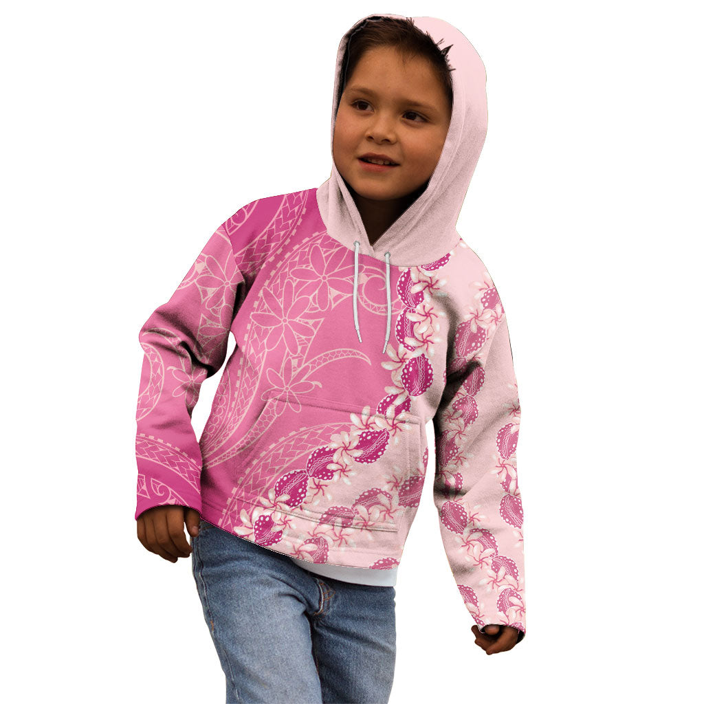 Heiva i Tahiti Kid Hoodie Tahitian Tiare Maori Cowrie Lei Pink LT14 - Polynesian Pride