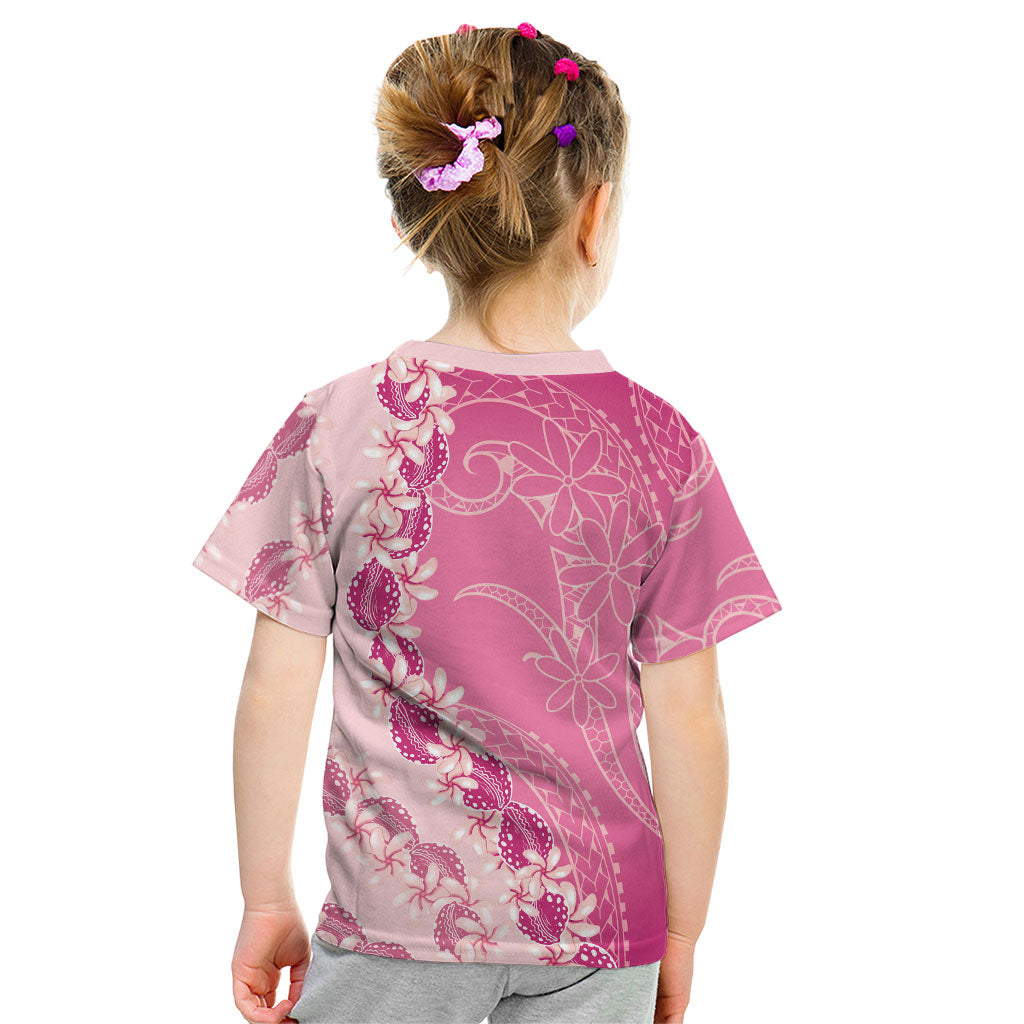 Heiva i Tahiti Kid T Shirt Tahitian Tiare Maori Cowrie Lei Pink LT14 - Polynesian Pride