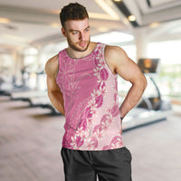 Heiva i Tahiti Men Tank Top Tahitian Tiare Maori Cowrie Lei Pink LT14 Pink - Polynesian Pride