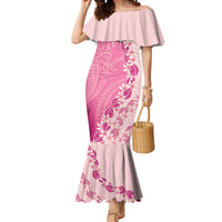 Heiva i Tahiti Mermaid Dress Tahitian Tiare Maori Cowrie Lei Pink LT14 Women Pink - Polynesian Pride