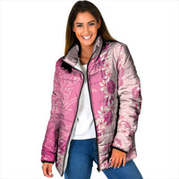 Heiva i Tahiti Padded Jacket Tahitian Tiare Maori Cowrie Lei Pink