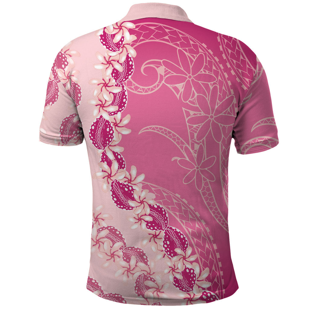 Heiva i Tahiti Polo Shirt Tahitian Tiare Maori Cowrie Lei Pink LT14 - Polynesian Pride