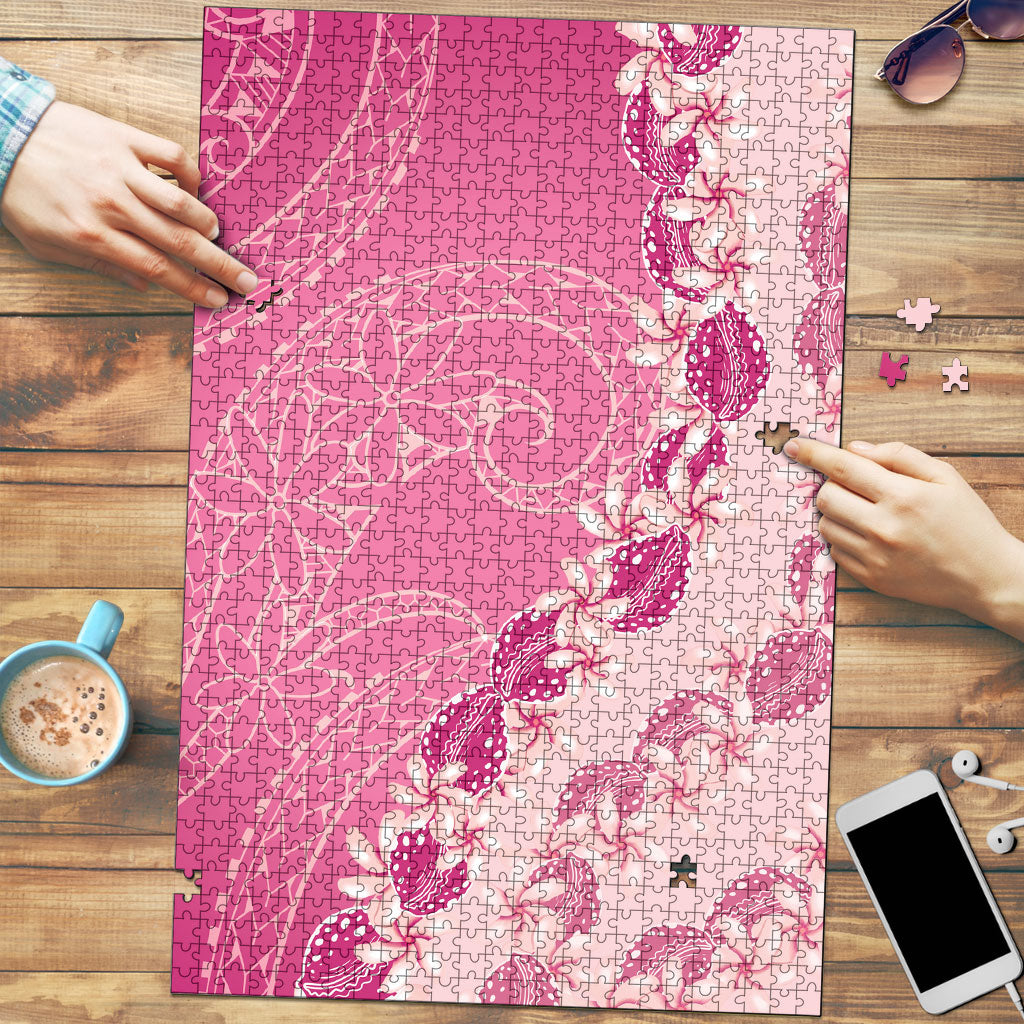 Heiva i Tahiti Puzzle Tahitian Tiare Maori Cowrie Lei Pink