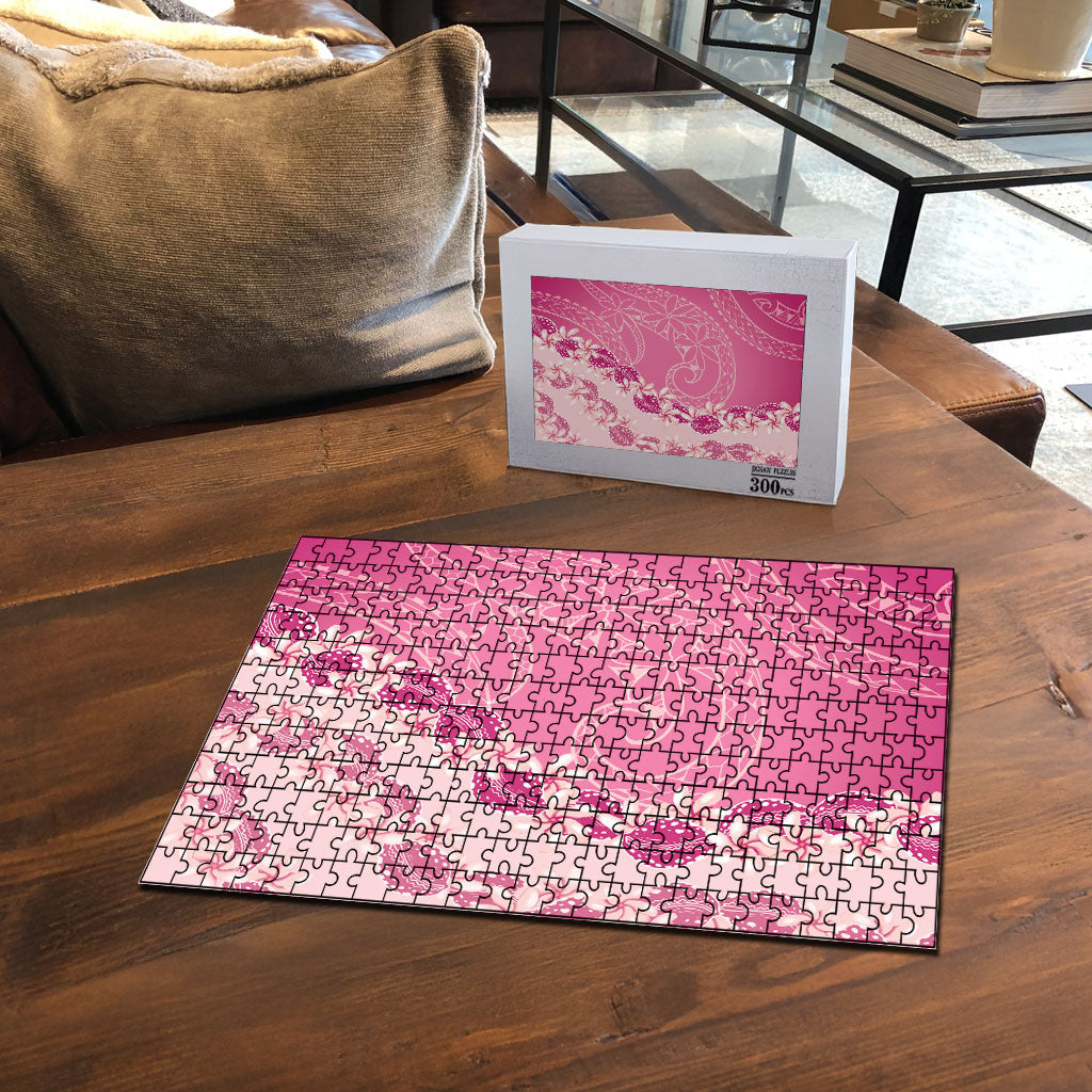 Heiva i Tahiti Puzzle Tahitian Tiare Maori Cowrie Lei Pink