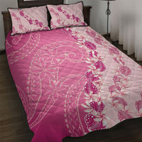 Heiva i Tahiti Quilt Bed Set Tahitian Tiare Maori Cowrie Lei Pink LT14 Pink - Polynesian Pride