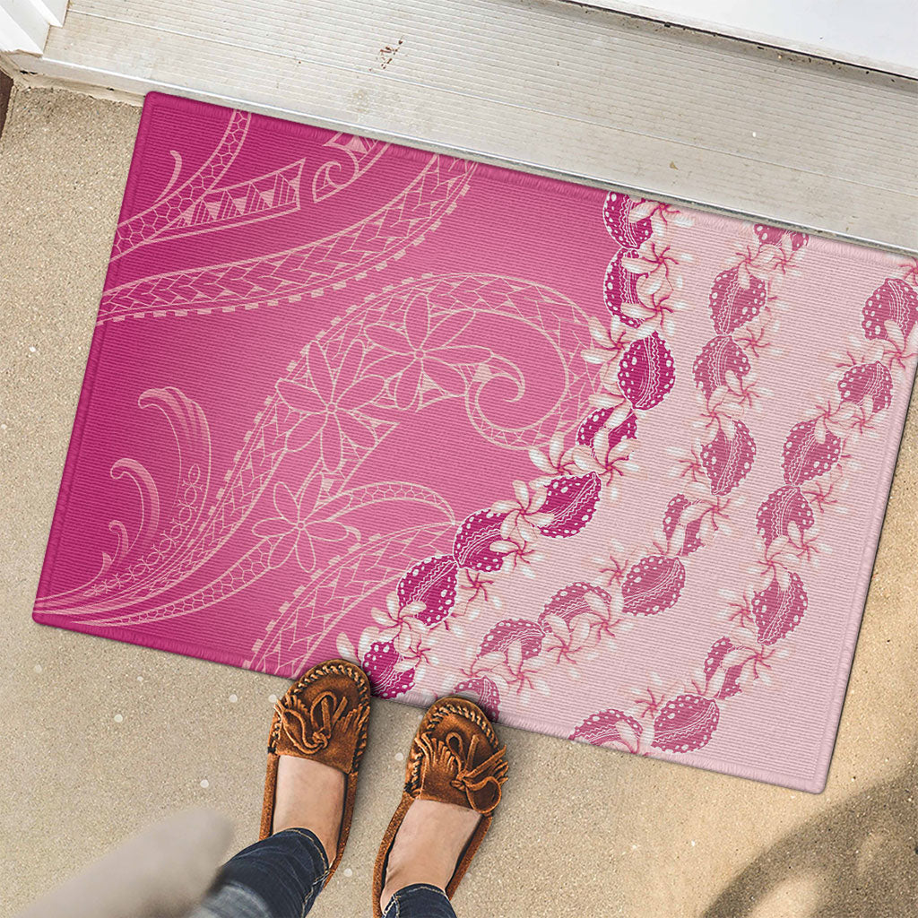 Heiva i Tahiti Rubber Doormat Tahitian Tiare Maori Cowrie Lei Pink LT14 - Polynesian Pride