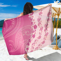 Heiva i Tahiti Sarong Tahitian Tiare Maori Cowrie Lei Pink
