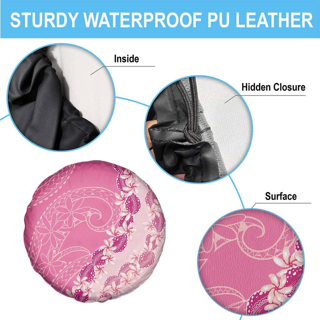 Heiva i Tahiti Spare Tire Cover Tahitian Tiare Maori Cowrie Lei Pink LT14 - Polynesian Pride