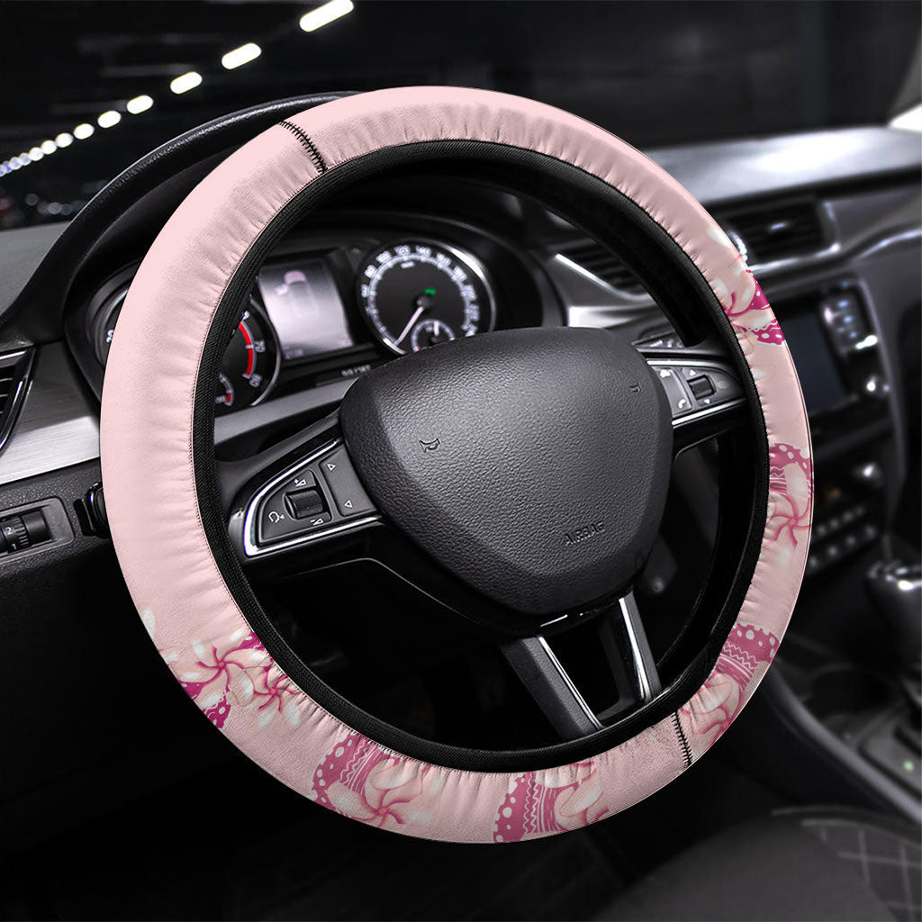 Heiva i Tahiti Steering Wheel Cover Tahitian Tiare Maori Cowrie Lei Pink
