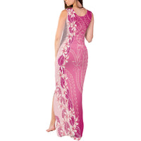 Heiva i Tahiti Tank Maxi Dress Tahitian Tiare Maori Cowrie Lei Pink LT14 - Polynesian Pride