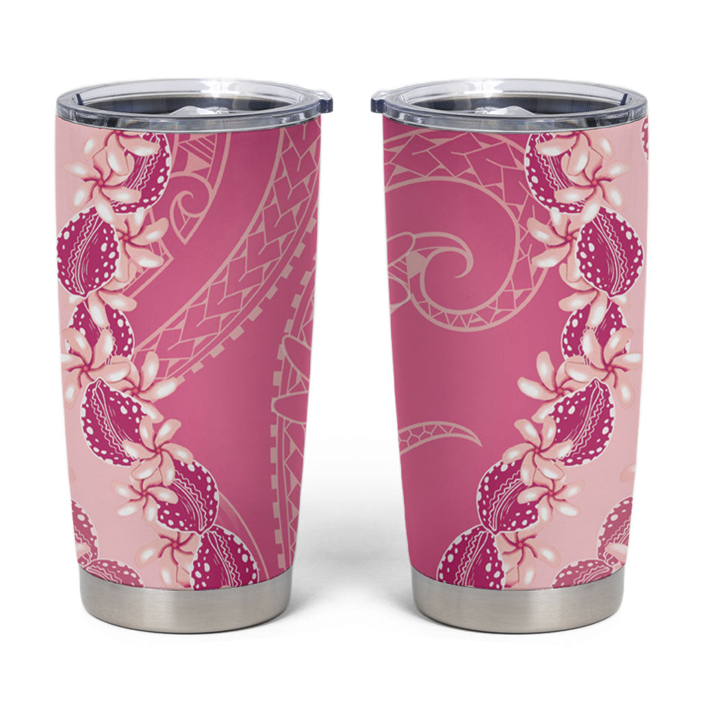 Heiva i Tahiti Tumbler Cup Tahitian Tiare Maori Cowrie Lei Pink LT14 Pink - Polynesian Pride