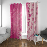 Heiva i Tahiti Window Curtain Tahitian Tiare Maori Cowrie Lei Pink LT14 With Grommets Pink - Polynesian Pride