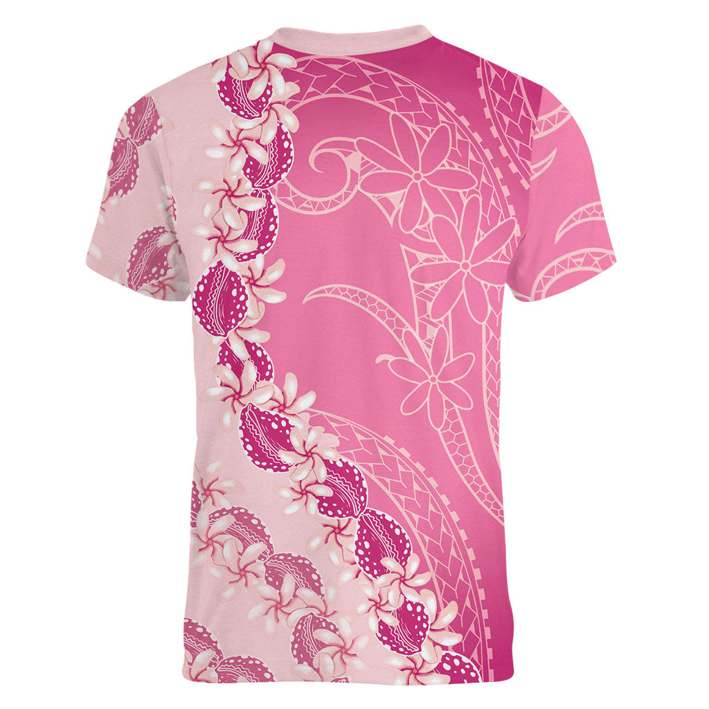 Heiva i Tahiti Women V-Neck T-Shirt Tahitian Tiare Maori Cowrie Lei Pink LT14 - Polynesian Pride