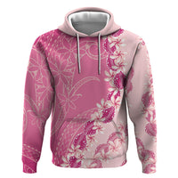 Heiva i Tahiti Zip Hoodie Tahitian Tiare Maori Cowrie Lei Pink LT14 Pullover Hoodie Pink - Polynesian Pride