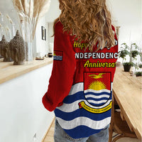 Polynesian Pride Kiribati Independence Day Women Casual Shirt Happy 44th Anniversary Flag Style LT14 - Polynesian Pride