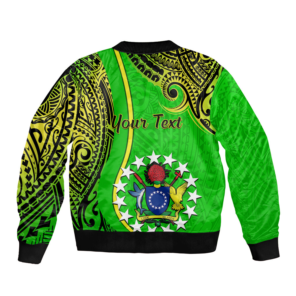 Personalised 25 May Palmerston Island Gospel Day Sleeve Zip Bomber Jacket Cook Islands Tribal Pattern LT14 - Polynesian Pride