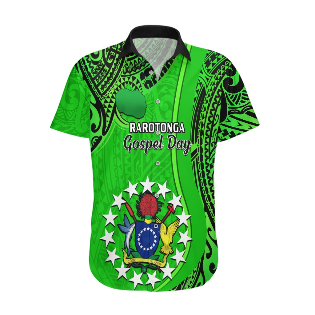 25 July Rarotonga Island Gospel Day Hawaiian Shirt Cook Islands Tribal Pattern LT14 Green - Polynesian Pride