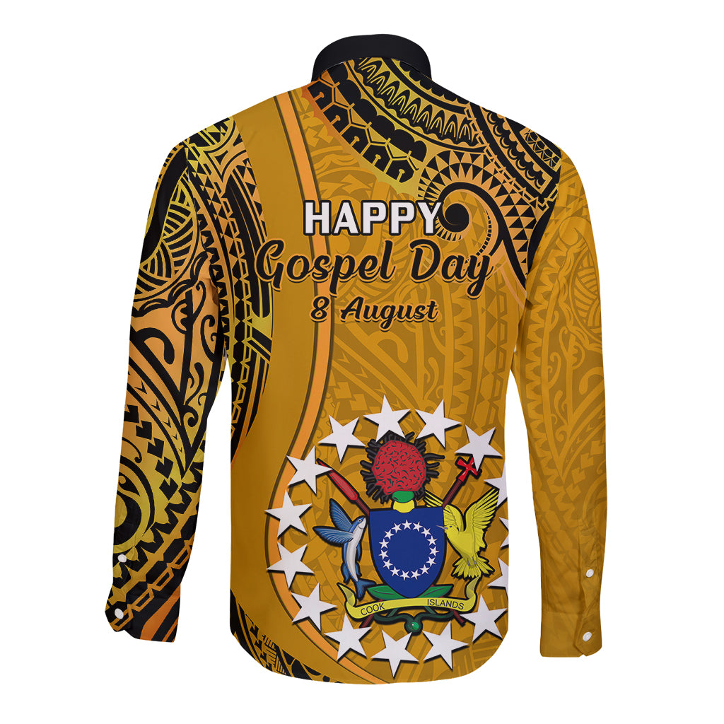 8 August Manihiki Island Gospel Day Long Sleeve Button Shirt Cook Islands Tribal Pattern LT14 - Polynesian Pride