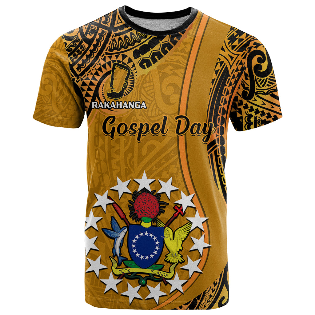 15 August Rakahanga Island Gospel Day T Shirt Cook Islands Tribal Pattern LT14 Orange - Polynesian Pride