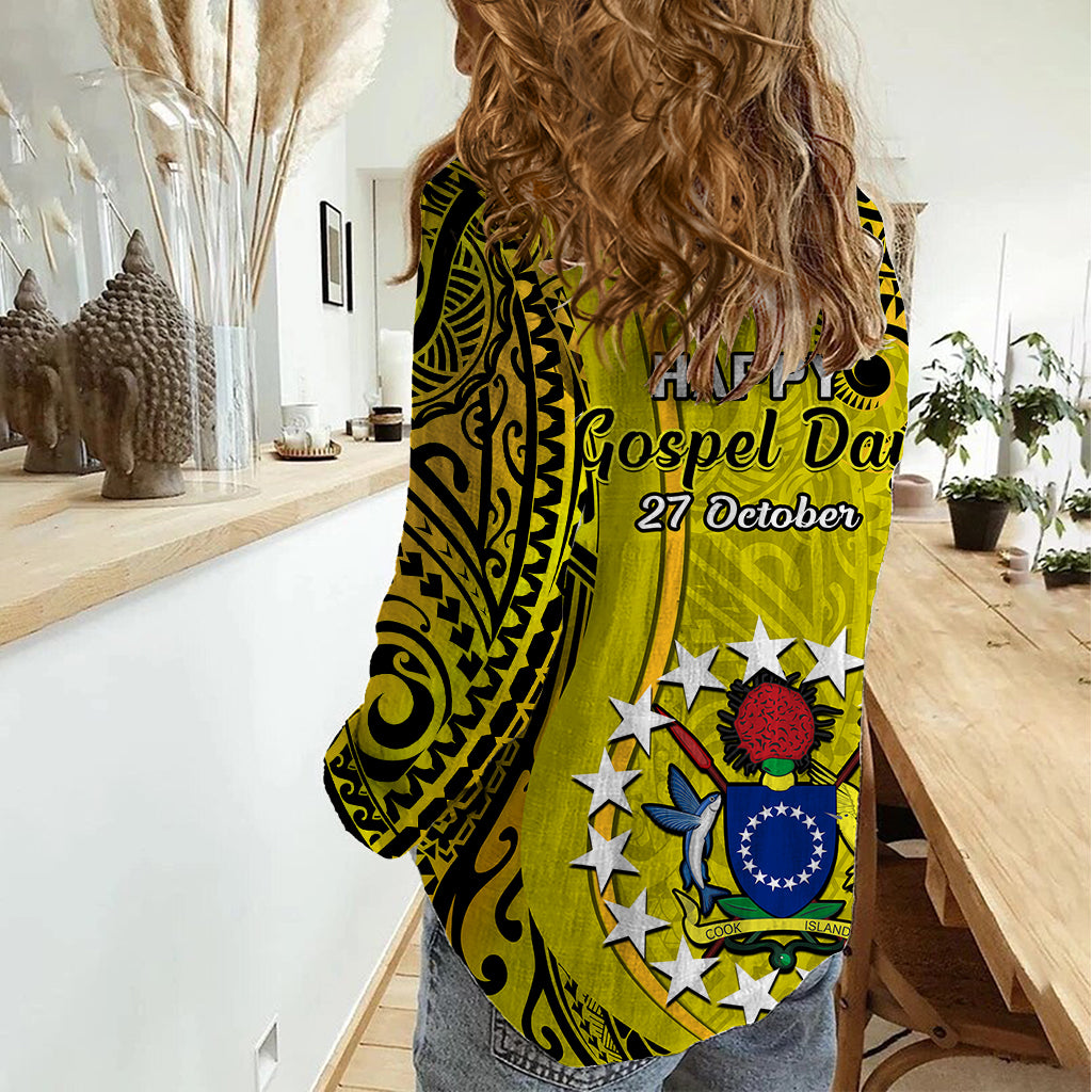 27 October Aitutaki Island Gospel Day Women Casual Shirt Cook Islands Tribal Pattern LT14 - Polynesian Pride