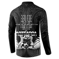 New Zealand Silver Fern Rugby Button Sweatshirt Haka Dance With Aotearoa Maori Pattern LT14 - Polynesian Pride