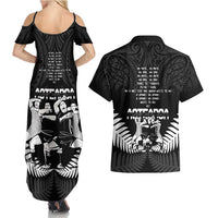 New Zealand Silver Fern Rugby Couples Matching Summer Maxi Dress and Hawaiian Shirt Haka Dance With Aotearoa Maori Pattern LT14 - Polynesian Pride