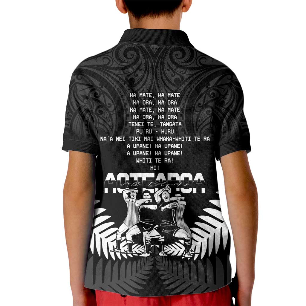 New Zealand Silver Fern Rugby Kid Polo Shirt Haka Dance With Aotearoa Maori Pattern LT14 - Polynesian Pride