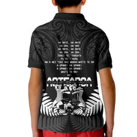 New Zealand Silver Fern Rugby Kid Polo Shirt Haka Dance With Aotearoa Maori Pattern LT14 - Polynesian Pride