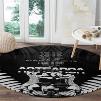 New Zealand Silver Fern Rugby Round Carpet Haka Dance With Aotearoa Maori Pattern LT14 - Polynesian Pride