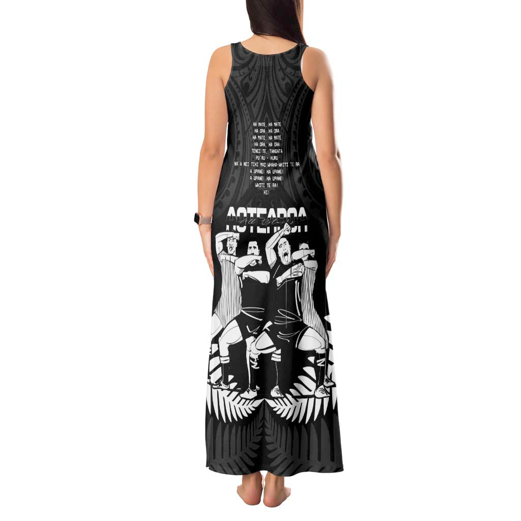 New Zealand Silver Fern Rugby Tank Maxi Dress Haka Dance With Aotearoa Maori Pattern LT14 - Polynesian Pride