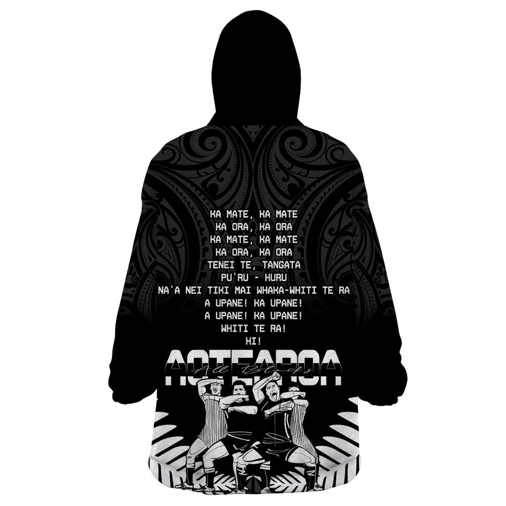 New Zealand Silver Fern Rugby Wearable Blanket Hoodie Haka Dance With Aotearoa Maori Pattern LT14 - Polynesian Pride