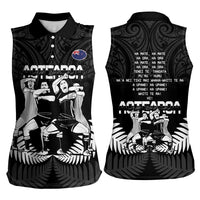 New Zealand Silver Fern Rugby Women Sleeveless Polo Shirt Haka Dance With Aotearoa Maori Pattern LT14 - Polynesian Pride