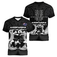 New Zealand Silver Fern Rugby Women V-Neck T-Shirt Haka Dance With Aotearoa Maori Pattern LT14 - Polynesian Pride