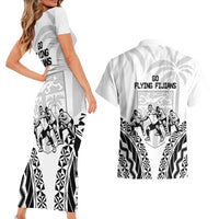 Fiji Tapa Rugby Couples Matching Short Sleeve Bodycon Dress and Hawaiian Shirt Cibi Dance With Fijian Pattern LT14 - Polynesian Pride