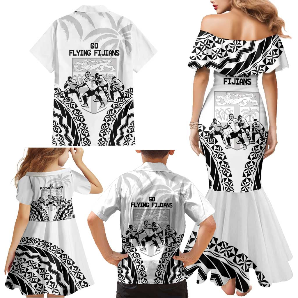 Fiji Tapa Rugby Family Matching Mermaid Dress and Hawaiian Shirt Cibi Dance With Fijian Pattern LT14 - Polynesian Pride