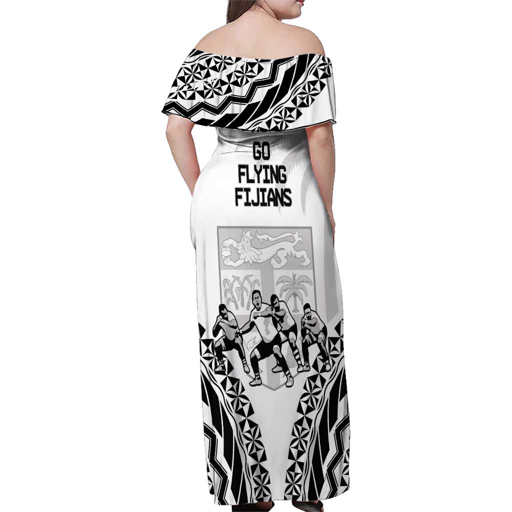 Fiji Tapa Rugby Family Matching Off Shoulder Maxi Dress and Hawaiian Shirt Cibi Dance With Fijian Pattern LT14 - Polynesian Pride