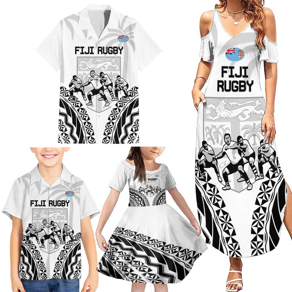 Fiji Tapa Rugby Family Matching Summer Maxi Dress and Hawaiian Shirt Cibi Dance With Fijian Pattern LT14 - Polynesian Pride
