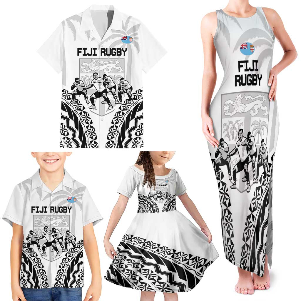 Fiji Tapa Rugby Family Matching Tank Maxi Dress and Hawaiian Shirt Cibi Dance With Fijian Pattern LT14 - Polynesian Pride