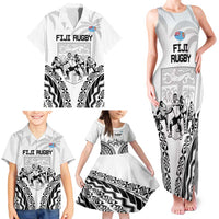 Fiji Tapa Rugby Family Matching Tank Maxi Dress and Hawaiian Shirt Cibi Dance With Fijian Pattern LT14 - Polynesian Pride