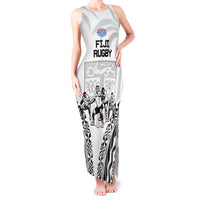 Fiji Tapa Rugby Tank Maxi Dress Cibi Dance With Fijian Pattern LT14 Women White - Polynesian Pride