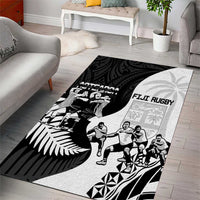 New Zealand And Fiji Tapa Rugby Area Rug Haka Dance Mix Cibi Dance Together LT14 - Polynesian Pride