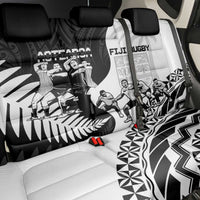 New Zealand And Fiji Tapa Rugby Back Car Seat Cover Haka Dance Mix Cibi Dance Together LT14 - Polynesian Pride