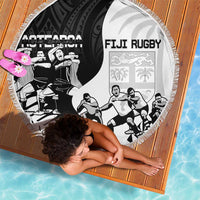 New Zealand And Fiji Tapa Rugby Beach Blanket Haka Dance Mix Cibi Dance Together LT14 - Polynesian Pride