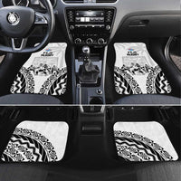New Zealand And Fiji Tapa Rugby Car Mats Haka Dance Mix Cibi Dance Together LT14 Set 4pcs Black - Polynesian Pride
