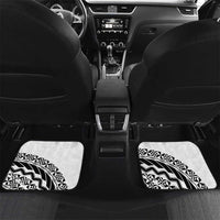 New Zealand And Fiji Tapa Rugby Car Mats Haka Dance Mix Cibi Dance Together LT14 Set 2pcs - Back Black - Polynesian Pride