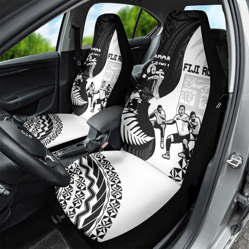 New Zealand And Fiji Tapa Rugby Car Seat Cover Haka Dance Mix Cibi Dance Together LT14 - Polynesian Pride