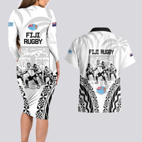 New Zealand And Fiji Tapa Rugby Couples Matching Long Sleeve Bodycon Dress and Hawaiian Shirt Haka Dance Mix Cibi Dance Together LT14 - Polynesian Pride