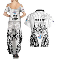 New Zealand And Fiji Tapa Rugby Couples Matching Summer Maxi Dress and Hawaiian Shirt Haka Dance Mix Cibi Dance Together LT14 - Polynesian Pride
