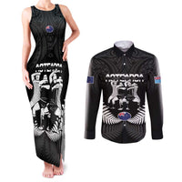 New Zealand And Fiji Tapa Rugby Couples Matching Tank Maxi Dress and Long Sleeve Button Shirt Haka Dance Mix Cibi Dance Together LT14 Black - Polynesian Pride